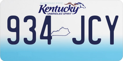 KY license plate 934JCY
