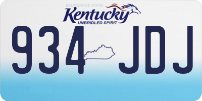 KY license plate 934JDJ