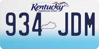 KY license plate 934JDM