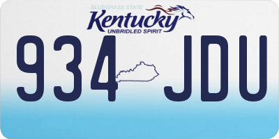 KY license plate 934JDU