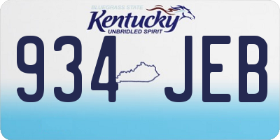 KY license plate 934JEB