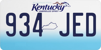 KY license plate 934JED