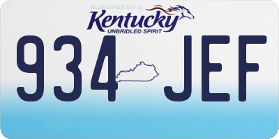 KY license plate 934JEF