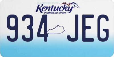 KY license plate 934JEG