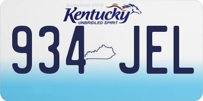 KY license plate 934JEL