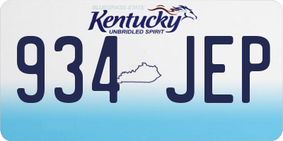 KY license plate 934JEP