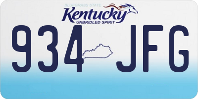 KY license plate 934JFG