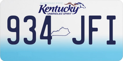 KY license plate 934JFI
