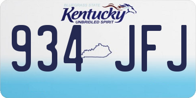 KY license plate 934JFJ