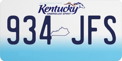 KY license plate 934JFS