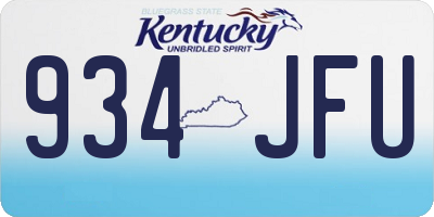 KY license plate 934JFU