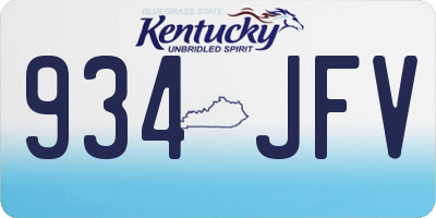 KY license plate 934JFV