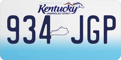 KY license plate 934JGP