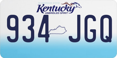 KY license plate 934JGQ