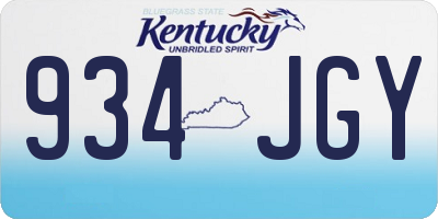 KY license plate 934JGY