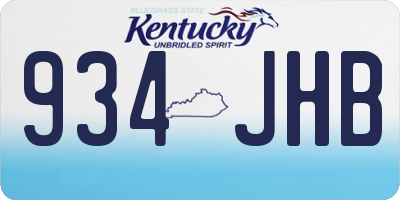 KY license plate 934JHB