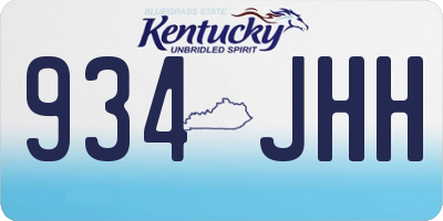 KY license plate 934JHH