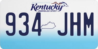 KY license plate 934JHM