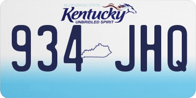 KY license plate 934JHQ