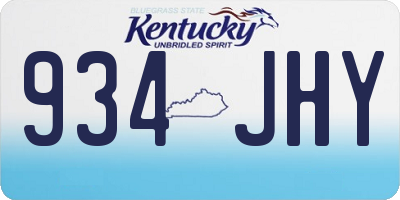 KY license plate 934JHY
