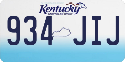 KY license plate 934JIJ