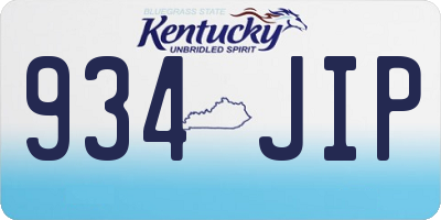 KY license plate 934JIP