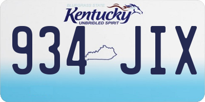 KY license plate 934JIX