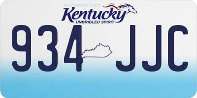KY license plate 934JJC