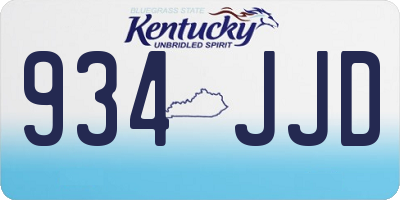 KY license plate 934JJD