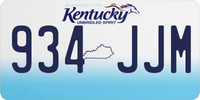KY license plate 934JJM