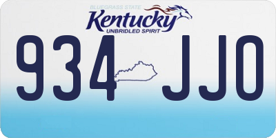 KY license plate 934JJO