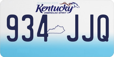 KY license plate 934JJQ