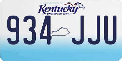 KY license plate 934JJU