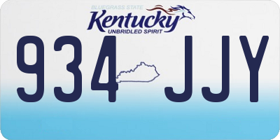 KY license plate 934JJY