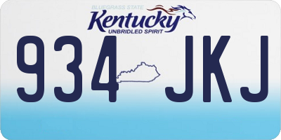 KY license plate 934JKJ
