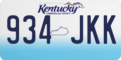 KY license plate 934JKK