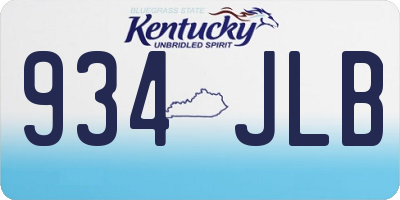 KY license plate 934JLB