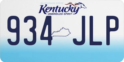 KY license plate 934JLP