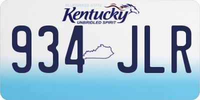 KY license plate 934JLR