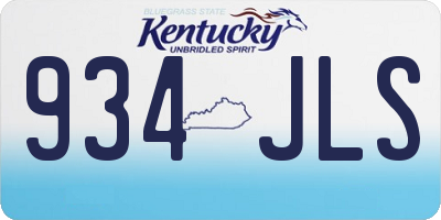 KY license plate 934JLS