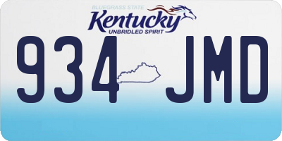KY license plate 934JMD