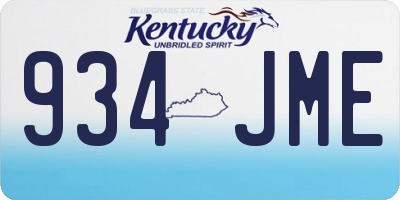 KY license plate 934JME