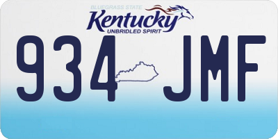 KY license plate 934JMF