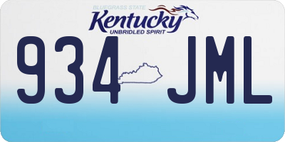 KY license plate 934JML