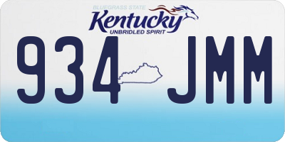 KY license plate 934JMM