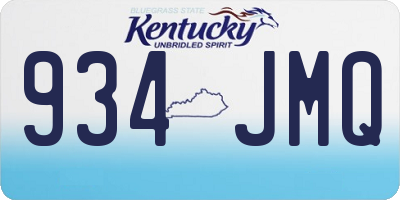 KY license plate 934JMQ