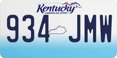 KY license plate 934JMW