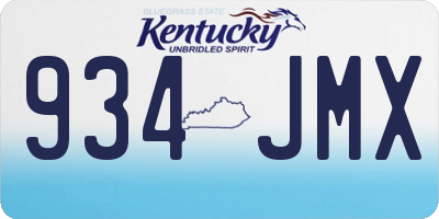 KY license plate 934JMX