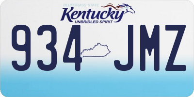 KY license plate 934JMZ
