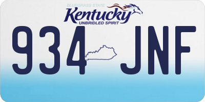 KY license plate 934JNF